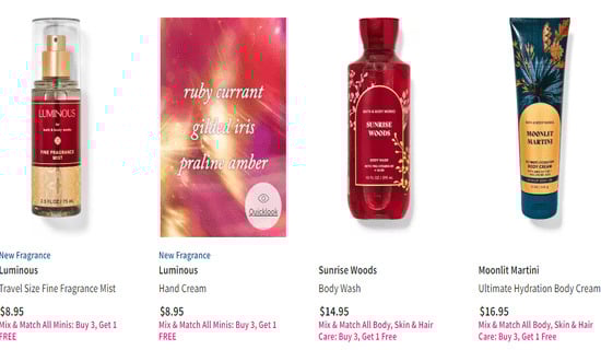 Bath & Body Works Cashback Body Care