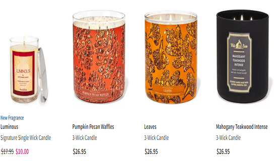 Bath & Body Works Cashback Candles