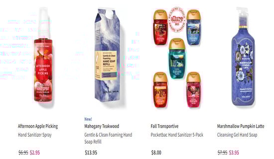 Bath & Body Works Cashback Hand Soaps & Sanitizers