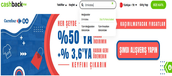 Cashback Emirates Arama 