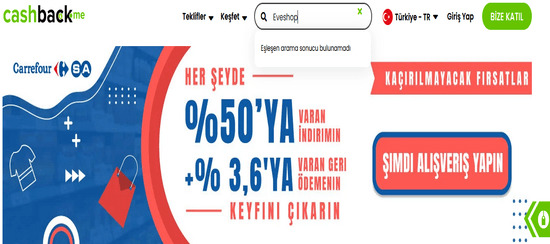 Cashback Eveshop Arama